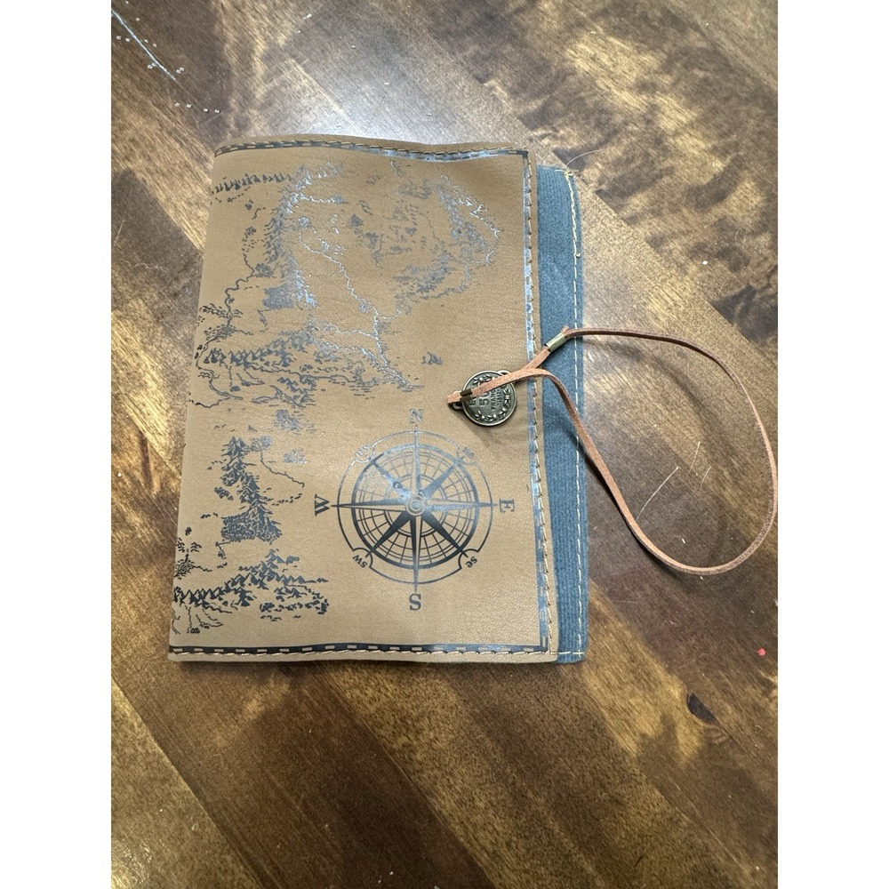 Retro Treasure Map Pencil Bag – PU Leather Look, Roll-Up Stationery Case